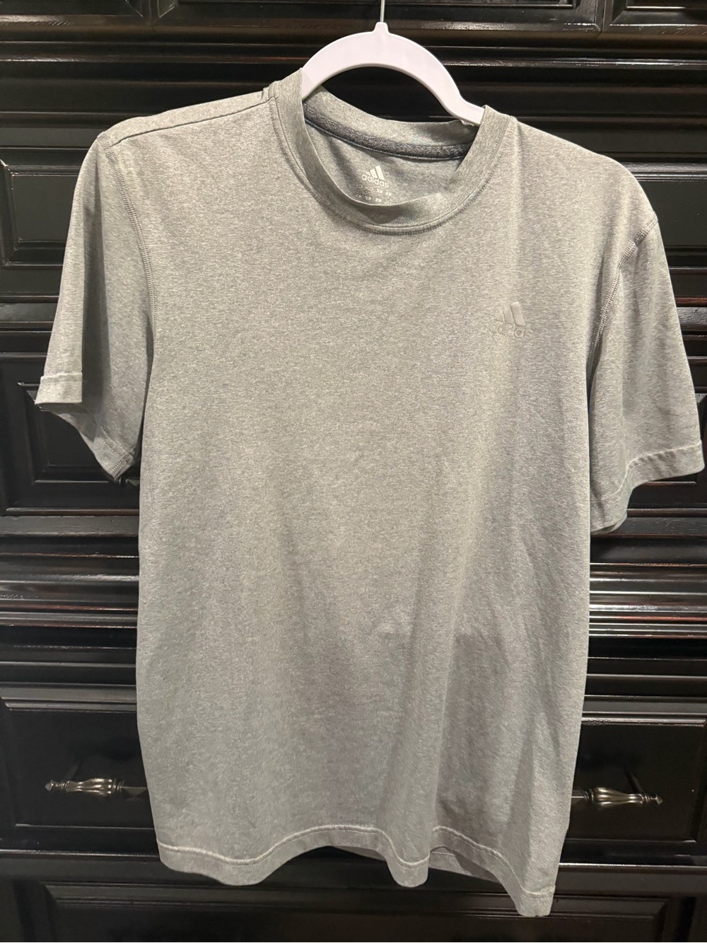 adidas Men’s Light Gray Short Sleeve Athletic Tee